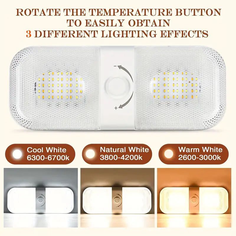 12V LED karavan içi aydınlatma, anahtarlı, kolay kullanım