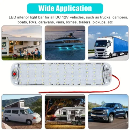12V LED karavan içi aydınlatma, anahtarlı, pratik