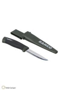 Yeşil saplı, dayanıklı Bahco Laplander kamp bıçağı.