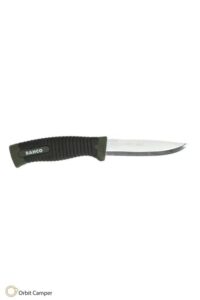Bahco Laplander kamp bıçağı, çift bileşenli yeşil saplı, dayanıklı.