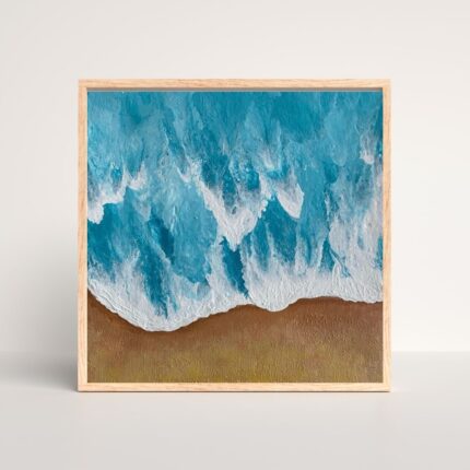 20x20 cm boyutlarında el yapımı sanat tablosu.
