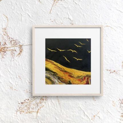 25x25 cm ebatlarında el yapımı, özgün sanat tablosu