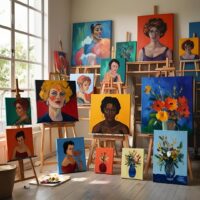 30x30 cm ebatlarında el yapımı, özgün tablo.