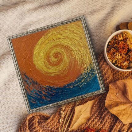 30x30 cm ebatlarında Emine Uyanık imzalı el yapımı tablo