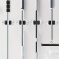 Duvara monte paslanmaz çelik mop ve süpürge askısı