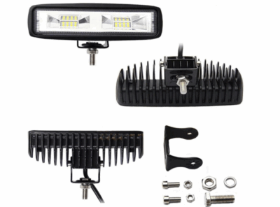 48W 16 LED yatay off-road çalışma lambası, beyaz ışık.