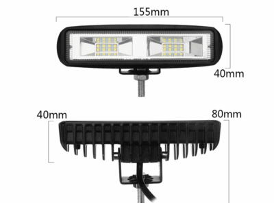 16 LED'li 48W yatay off-road çalışma lambası, 12-24V