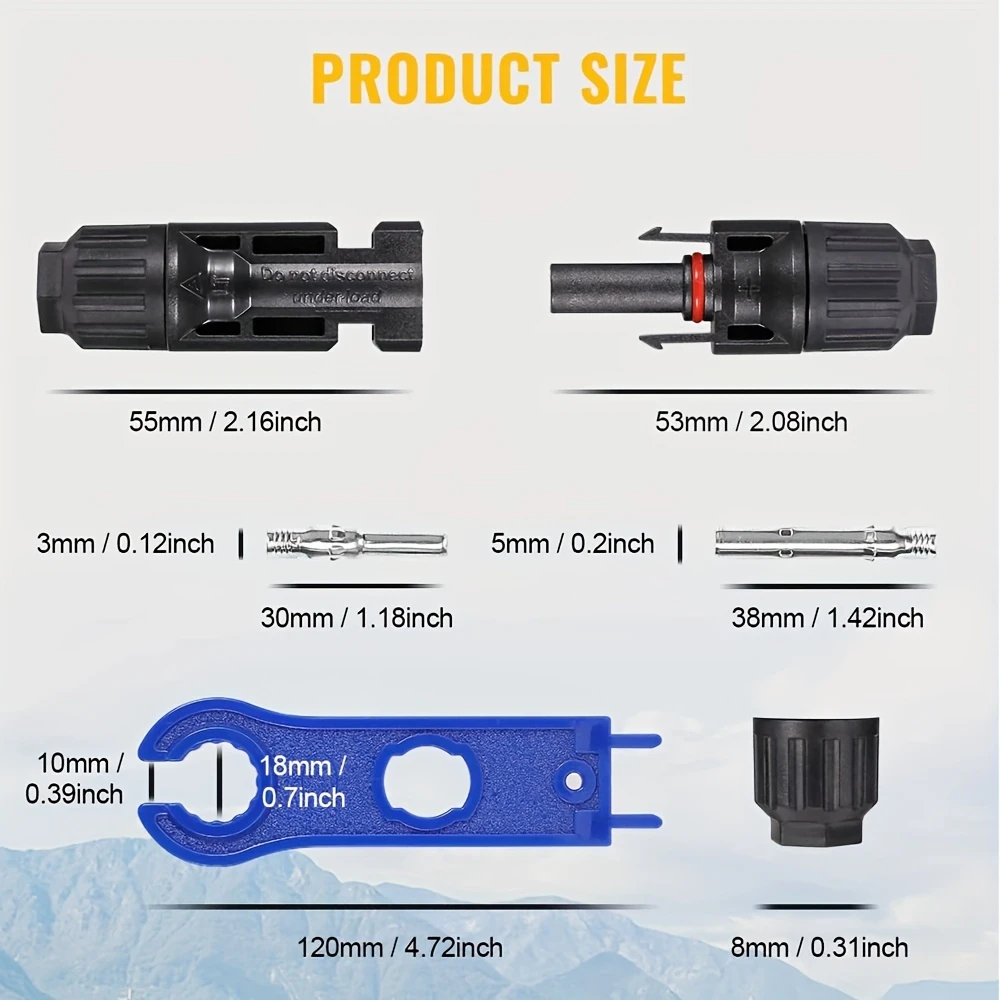 5mm2 MC4 güneş paneli konnektörü, güvenli bağlantı
