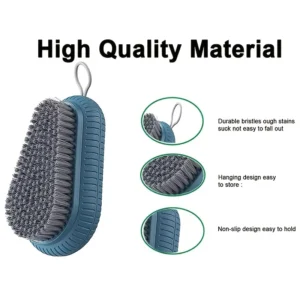 Yumuşak kıllı, ergonomik avuç içi temizlik fırçası.