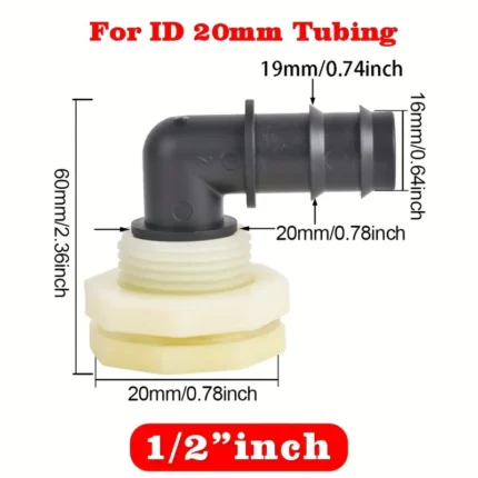 Bahçe hortumu için su deposu çıkışı, 20mm hortumlar için.