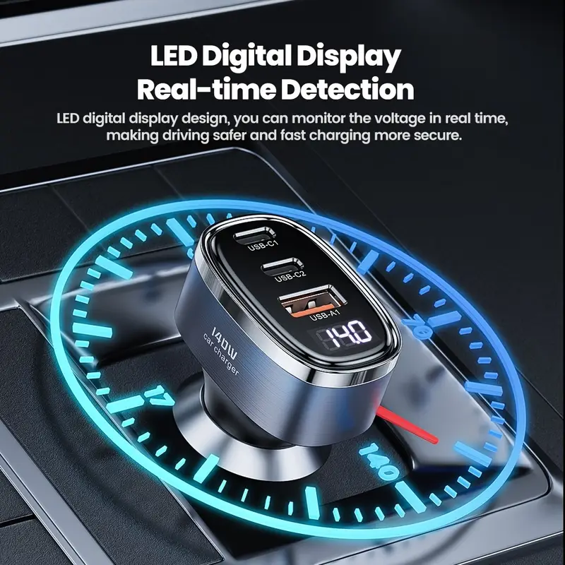 Kompakt ve şık çakmaklık şarj aleti, her yerde şarj.