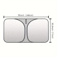 Katlanabilir ön cam güneşliği, kolay taşınır, tam koruma sağlar.