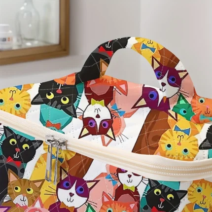 Desenli organizer makyaj çantası, makyaj malzemelerinizi düzenli taşıyın.