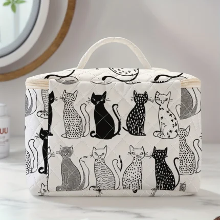 Desenli organizer makyaj çantası, kozmetik düzenleyici