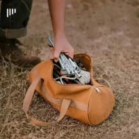 Şık ve kullanışlı kanvas uzun silindir çanta