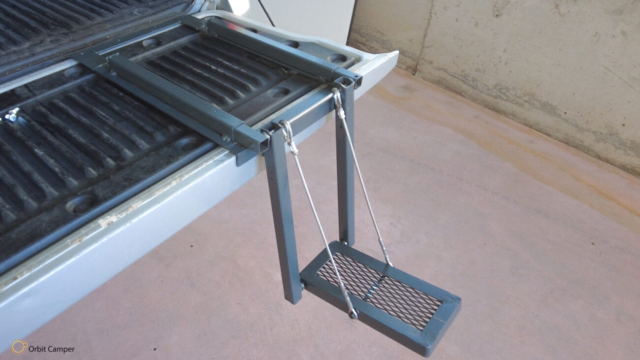 Pikap kasa kapağı merdiveni, kolay iniş çıkış.