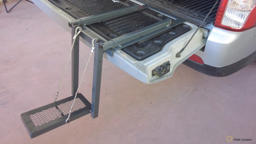 Pikap kasa kapağı merdiveni, kolay iniş çıkış.