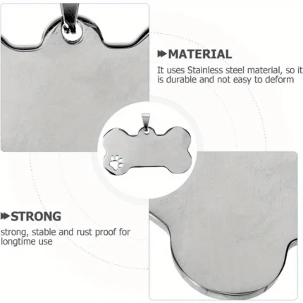 Paslanmaz çelikten dayanıklı evcil hayvan künyesi