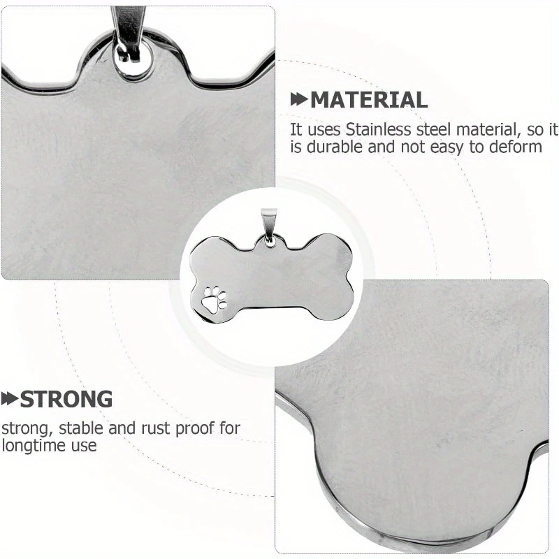 Paslanmaz çelikten dayanıklı evcil hayvan künyesi
