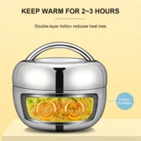 800ml paslanmaz çelik yemek termosu, sıcak ve soğuk yemekler için ideal.