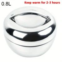 800ml paslanmaz çelik yemek termosu, sıcak ve soğuk yiyecekler için ideal.