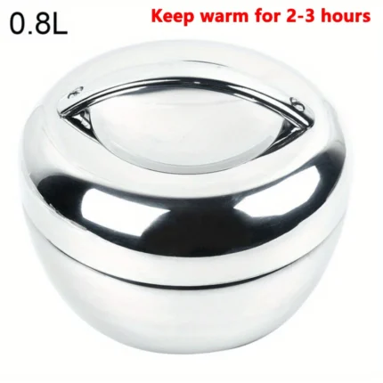 800ml paslanmaz çelik yemek termosu, sıcak ve soğuk yiyecekler için ideal.