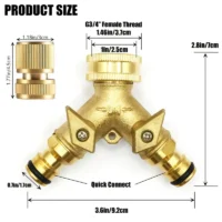 Pirinç Y vana ve hortum hızlı bağlantı sistemi