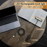 Şarjlı kitap okuma lambası, gece okumaları için ideal.