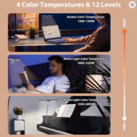 Şarjlı pil göstergeli kitap okuma lambası, göz yormayan ışık.