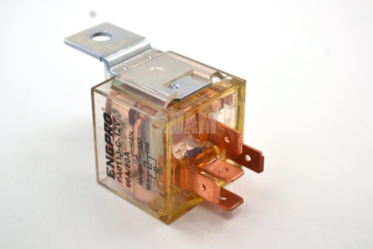 Kırmızı LED'li, şeffaf mini role, sigortalı ve dirençli.