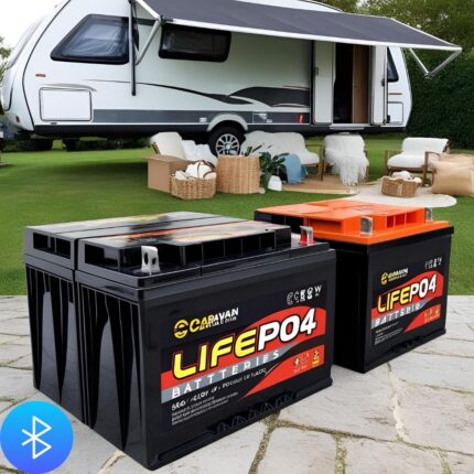 12.8V LiFePO4 Bluetooth akü, karavan ve tekne için ideal.