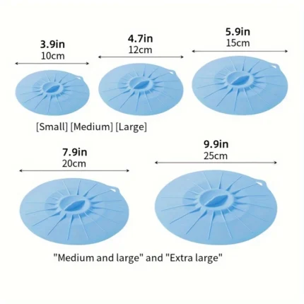 Silikon gıda kapağı, yemekleri taze tutar, farklı boyutlarda