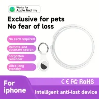 Apple ile uyumlu akıllı etiket, anahtarlık kılıfı dahil.