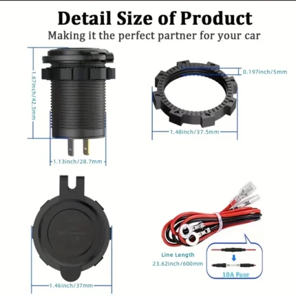 Vidalı çift USB çıkışlı şarj adaptörü, iki cihazı aynı anda şarj eder.