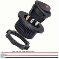 Yuvarlak 3 pinli aç-kapa anahtarı, kırmızı veya mavi LED