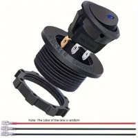 Yuvarlak 3 pinli aç-kapa anahtarı, 12V/20A, kırmızı veya mavi LED